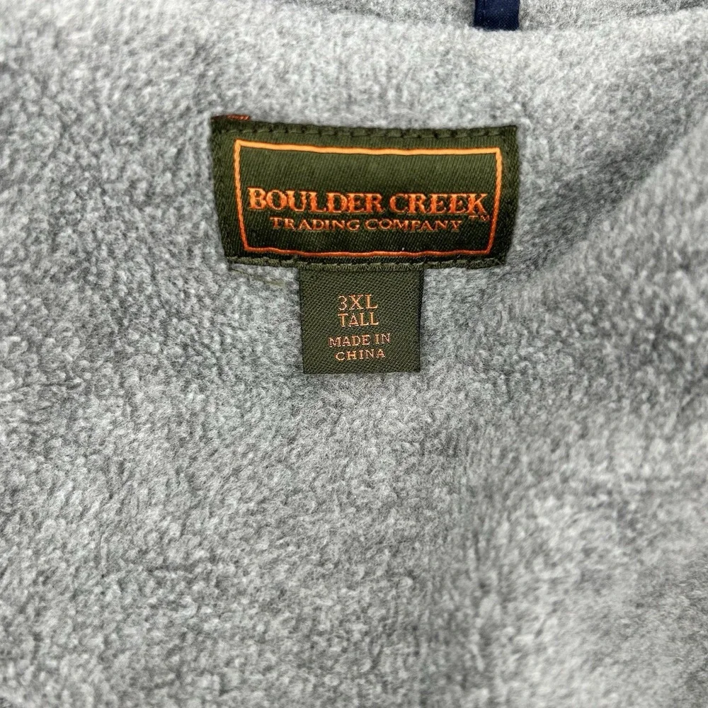 Boulder Creek Expedition Parka Mens 3XLT Blue Fleece Lined Jacket No Hood Rugged